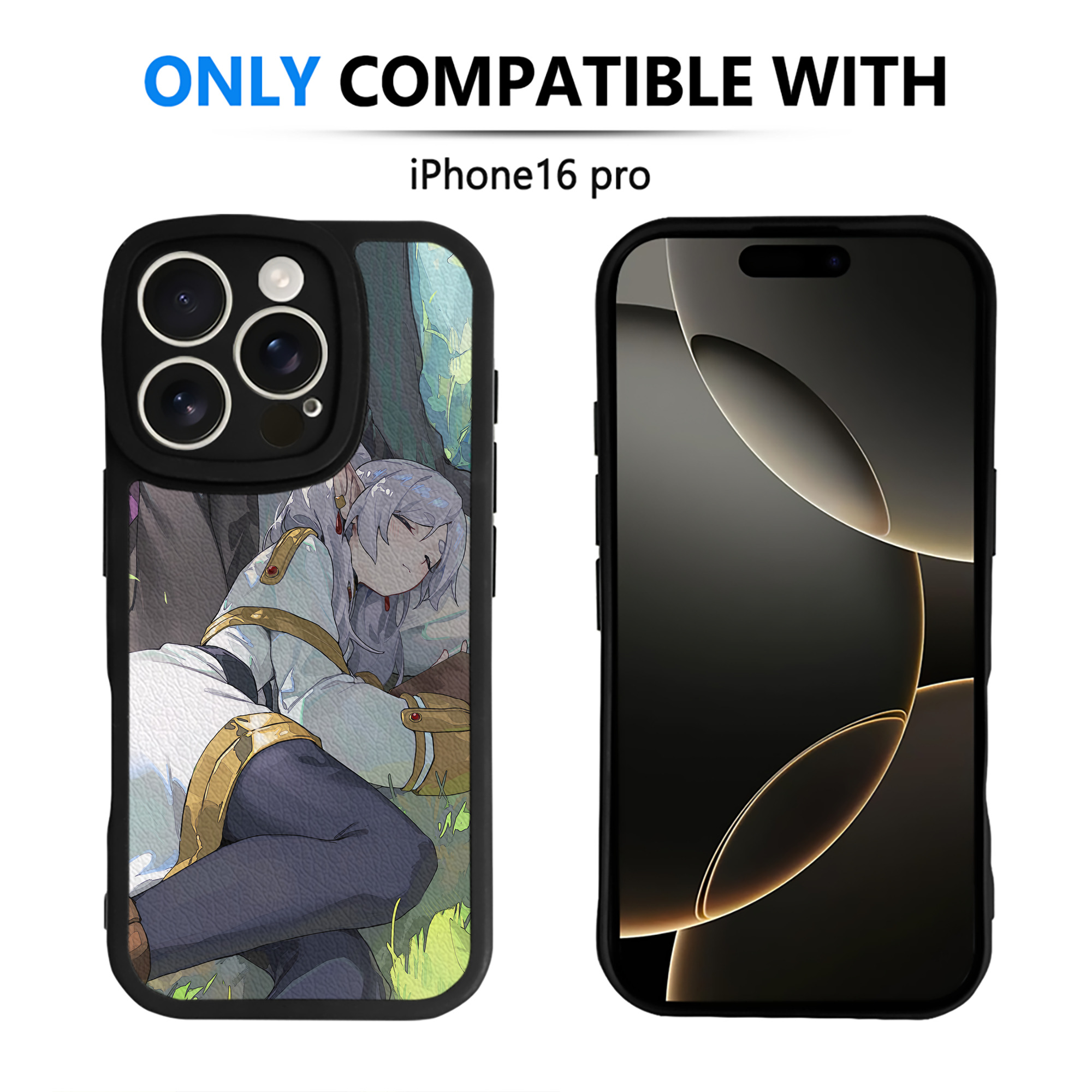 （画像用） 葬送のフリーレン Frieren 【iPhone 16シリーズ対応】シリコンスマホケース（レザー調） 材質：シリコン